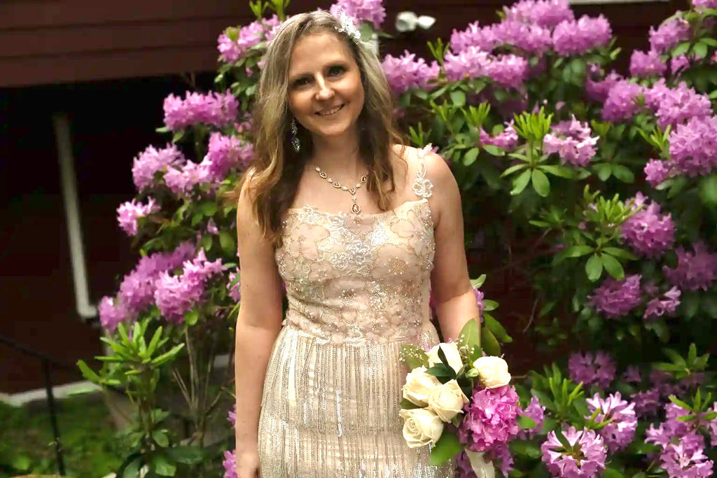 2: Pink boho beaded gown