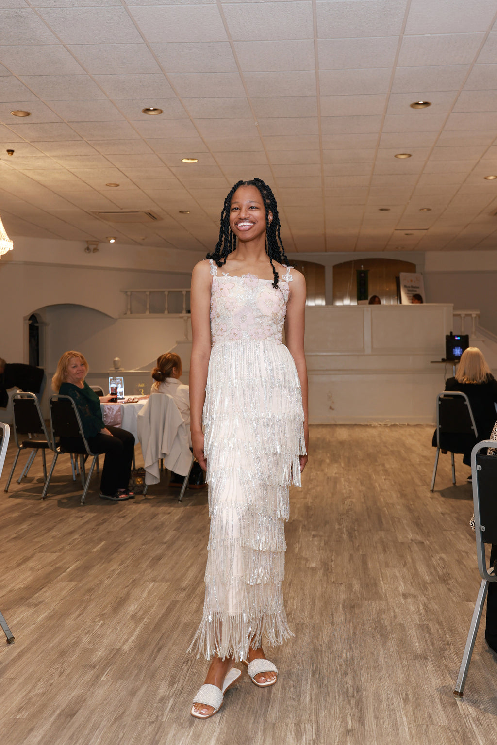 2: Pink boho beaded gown