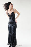 2: Black sequin gown