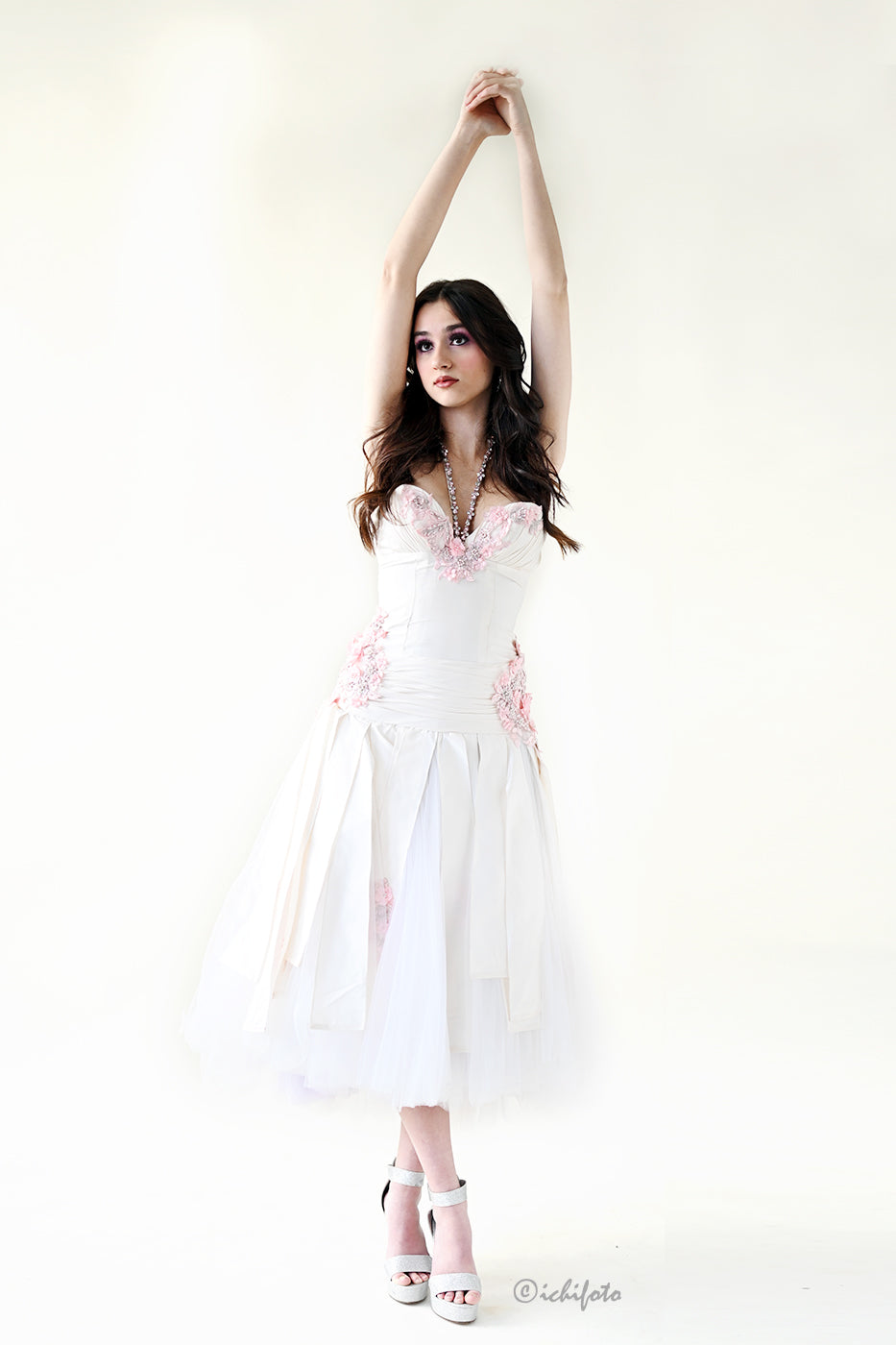 1: Pink petal wedding gown