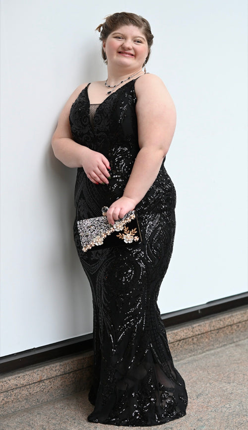 2: Black sequin gown